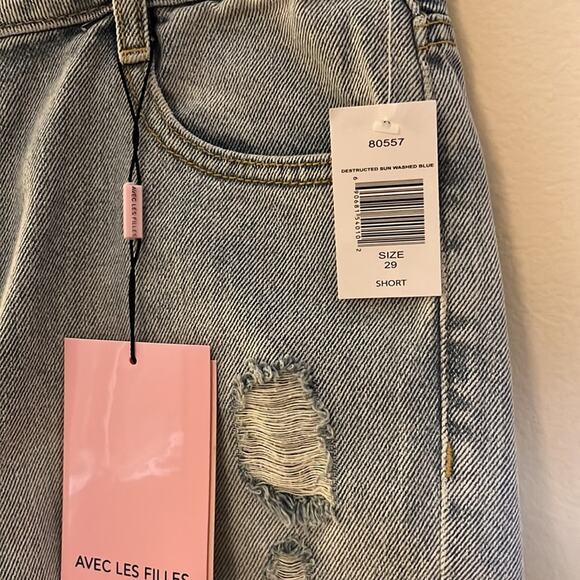 Alec Les Filles Deconstructed Denim Shorts Size 29 - Picture 4 of 6